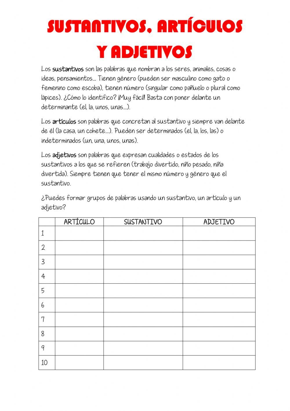 Grupo nominal - primer paso