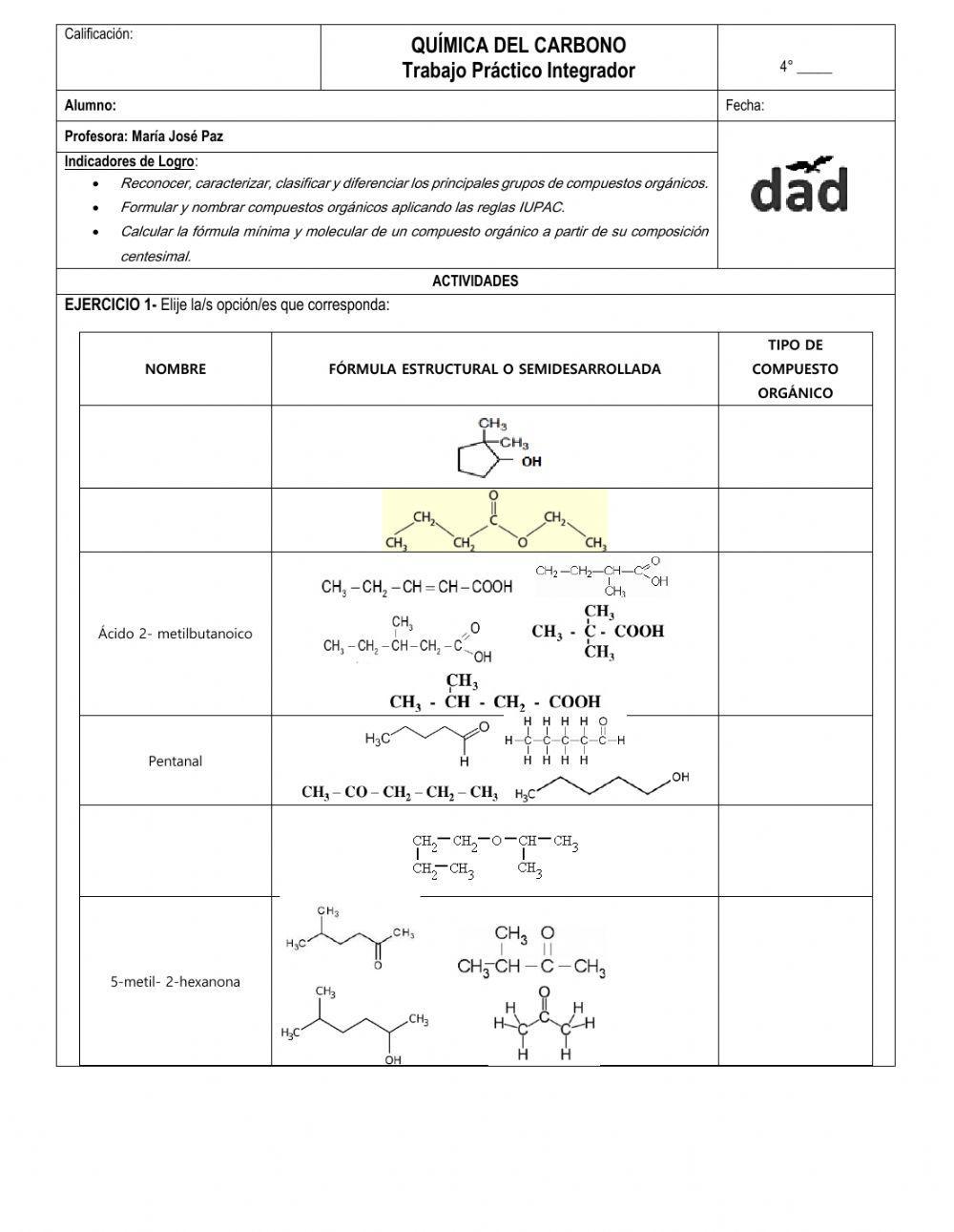 Compuestos oxigenados y nitrogenados