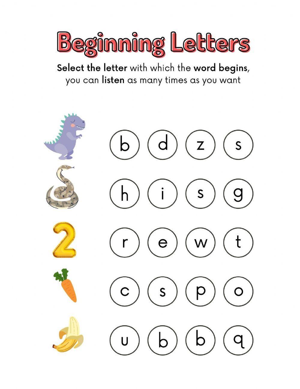 Beginning letter- English for kids
