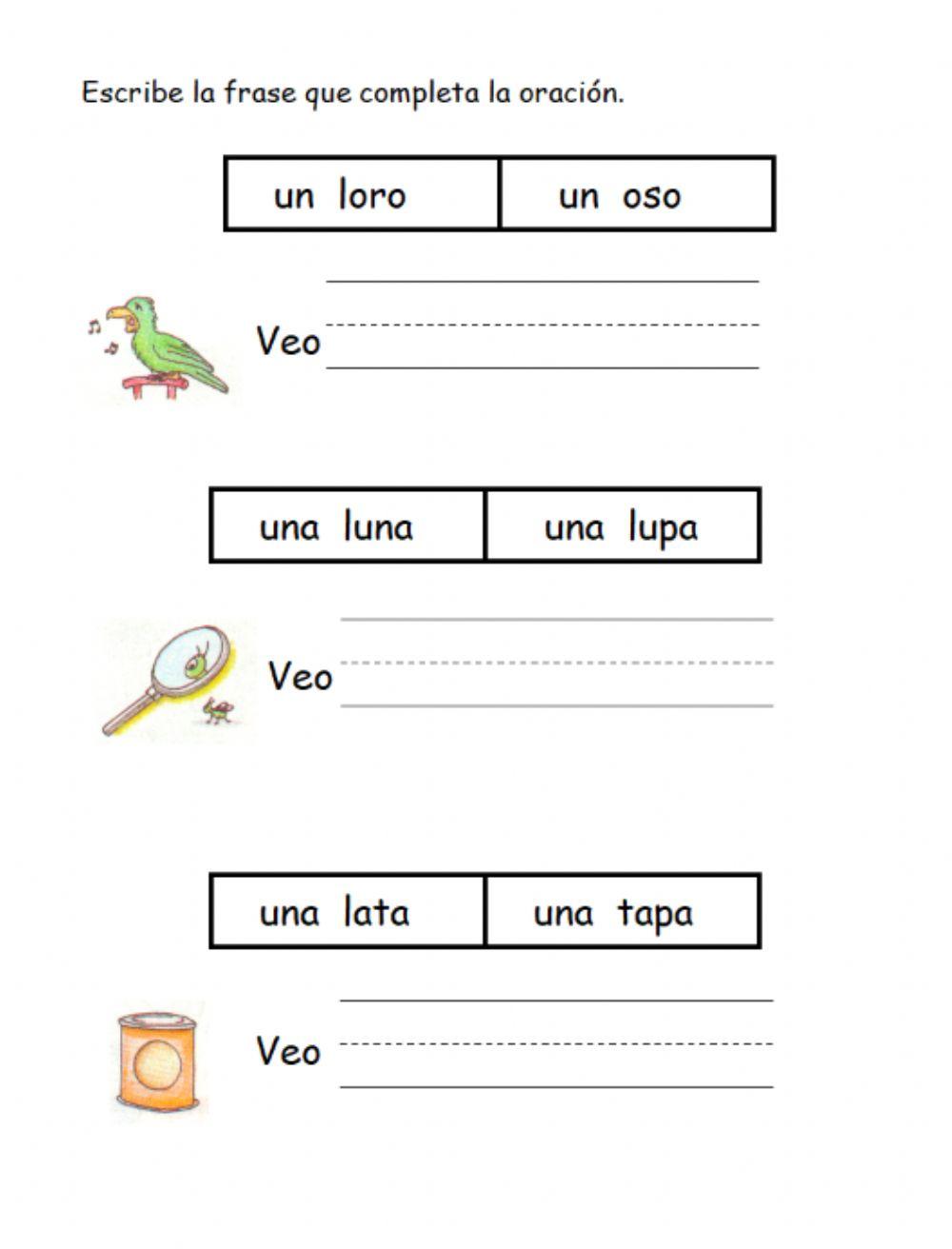 Selecciona la frase correcta interactive worksheet | Live Worksheets