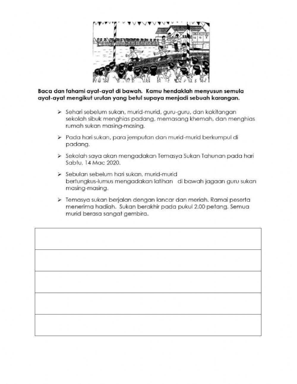 Latihan menyusun karangan