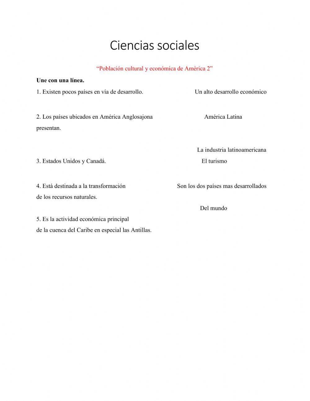 Población, cultura y economía de América 2
