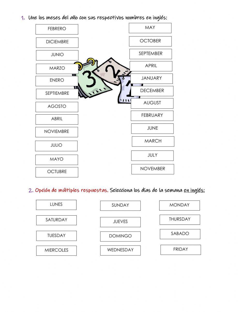 Evaluación inglés tercero
