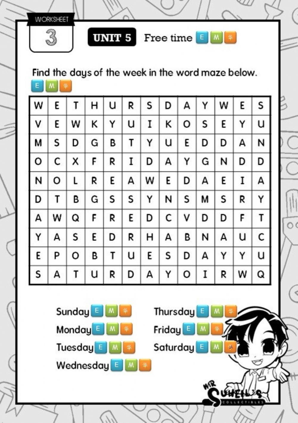 Days of the week puzzle