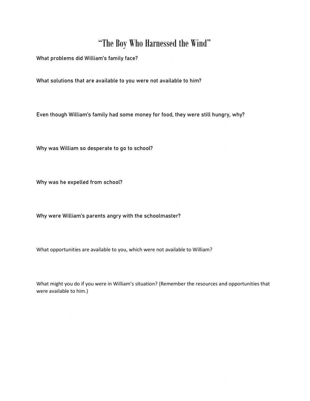 The boy who harnessed the wind  film guide