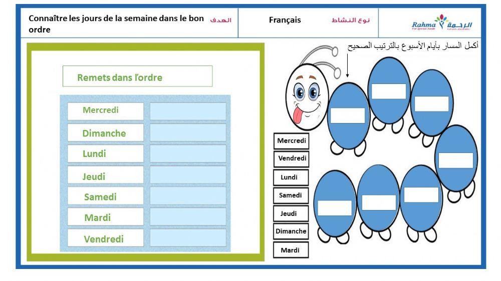 Les jours de la semaine