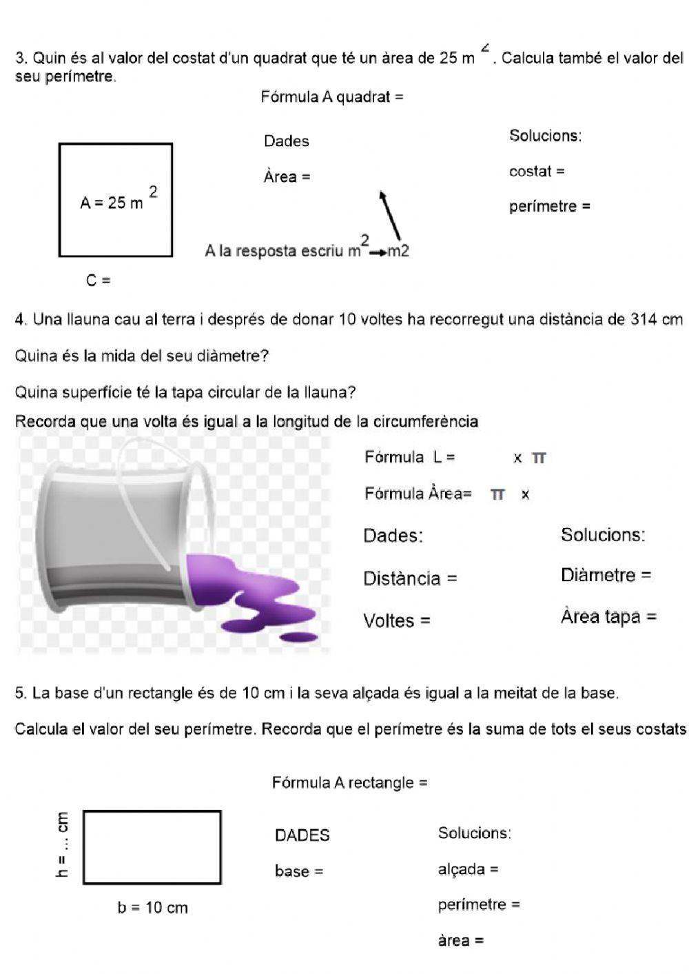 Problemes per treballar les àrees del polígons