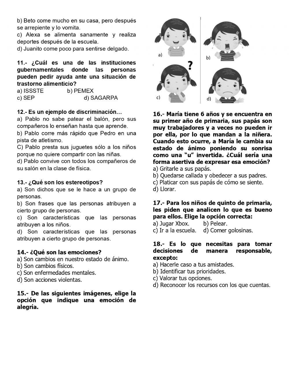 Examen F.C.E. 5° TRIM. 1