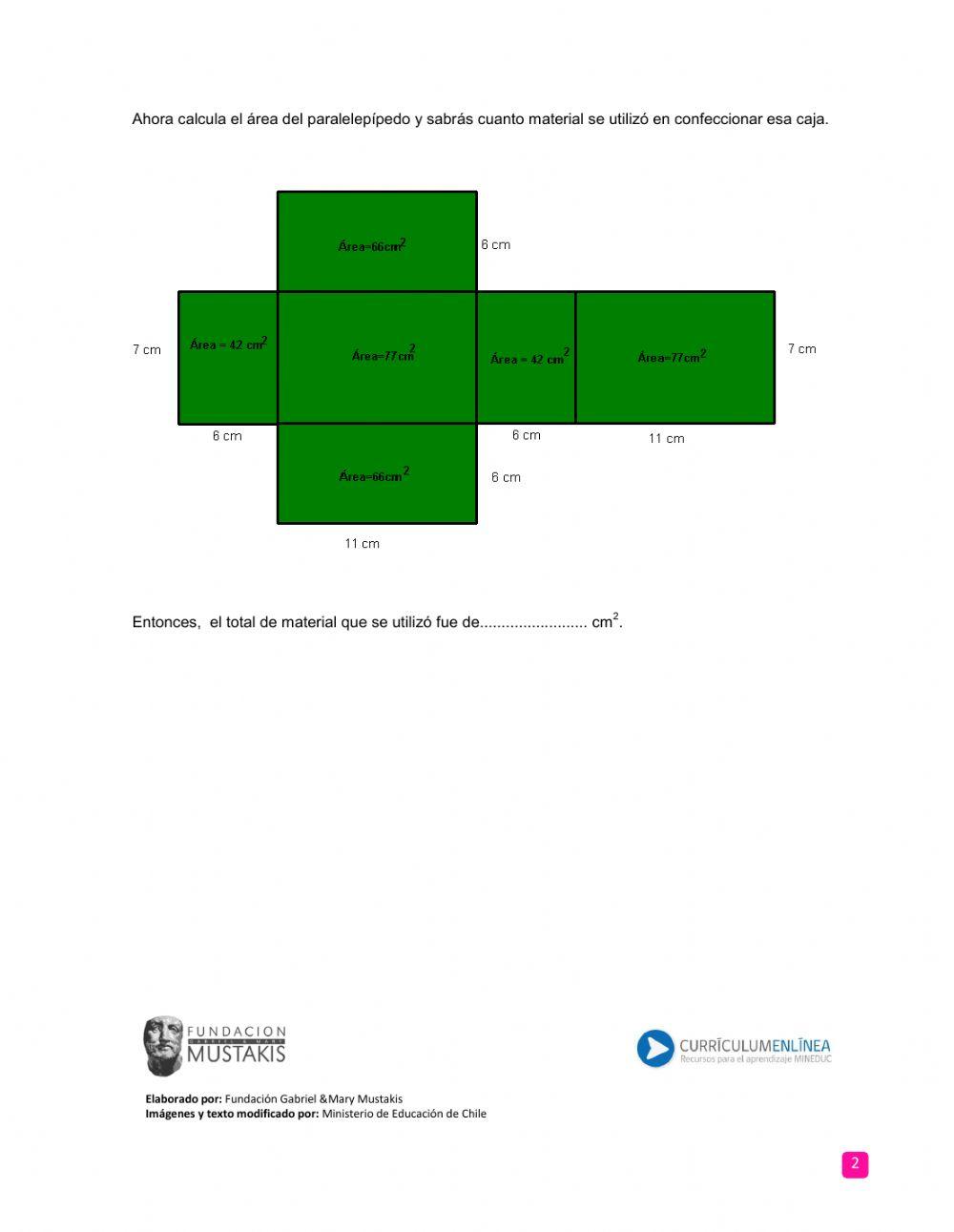 Área del Paralelepípedo