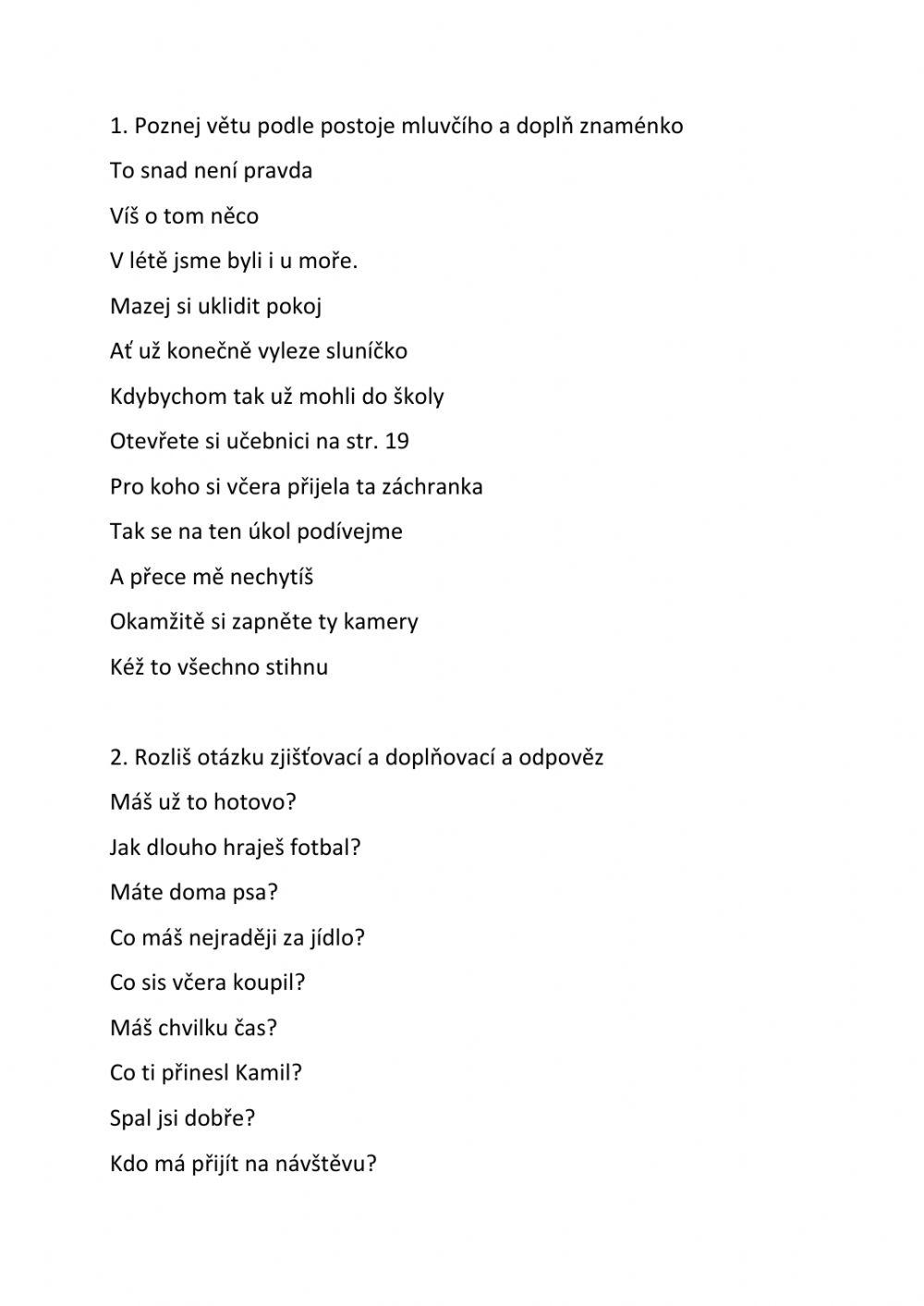 Věty podle postoje mluvčího 2