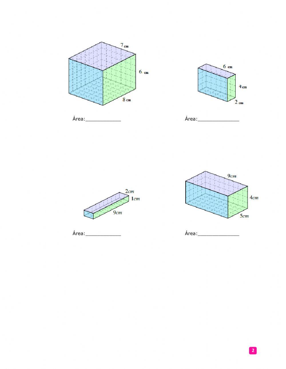Área del Paralelepípedo