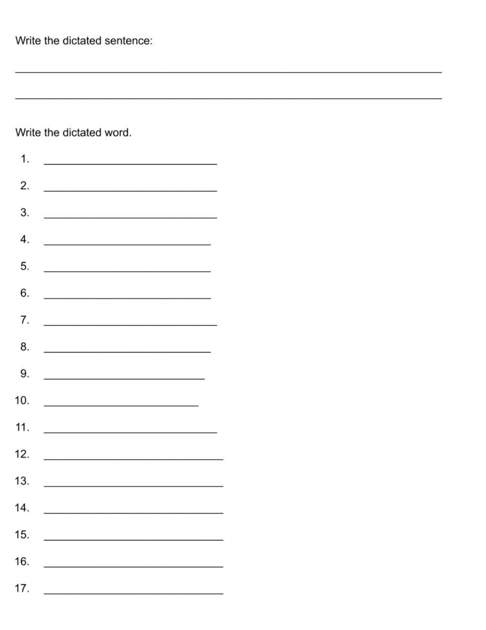 Mock Spelling test - practice