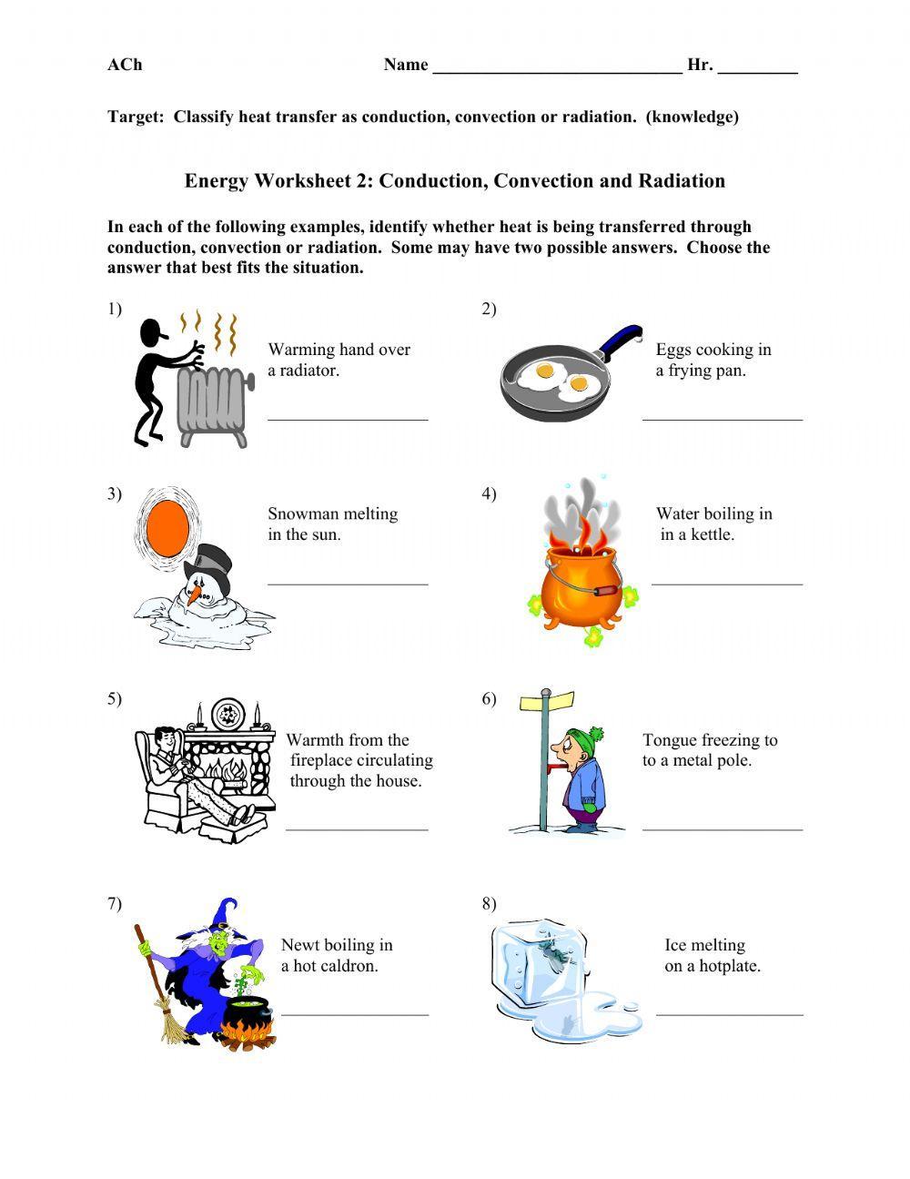 Examples of conduction convection radiation worksheet | Live Worksheets examples-of-conduction-convection-radiation-worksheet-live-worksheets