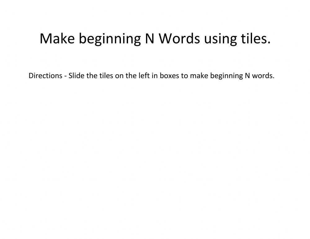 Building N Words worksheet Live Worksheets