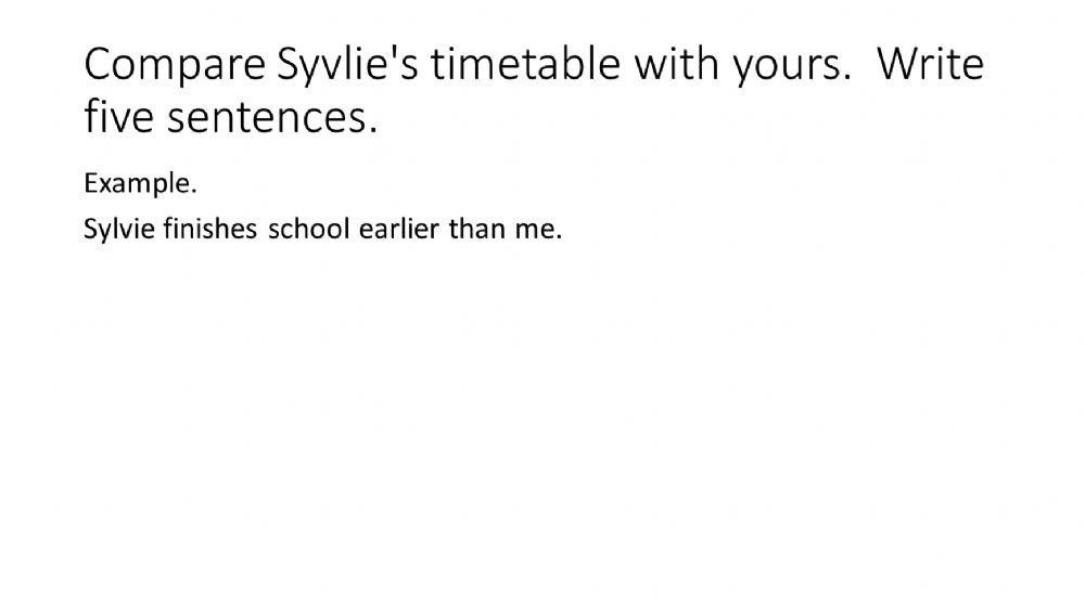 Comparing timetables