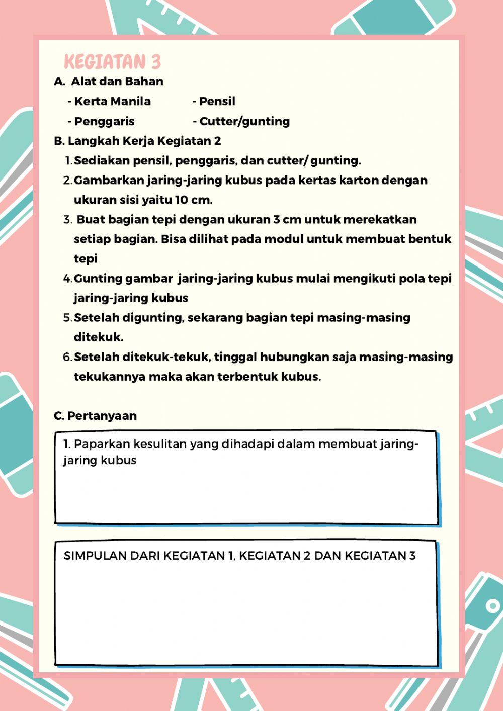 LKPD bangun ruang kubus 1