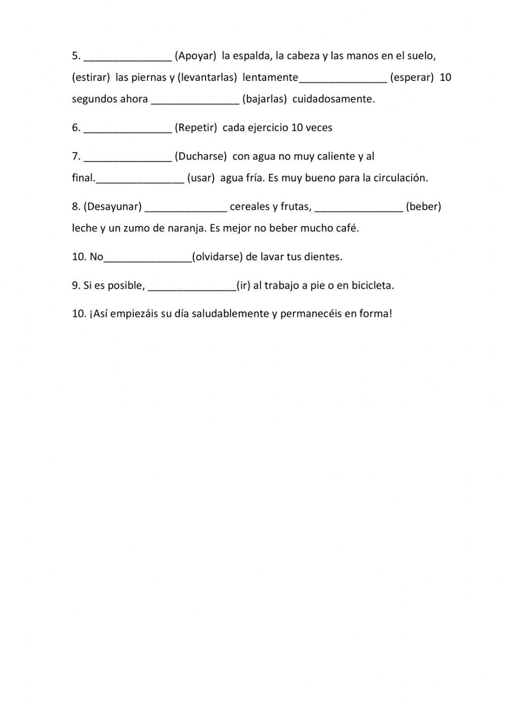 Imperativo verbos reflexivos