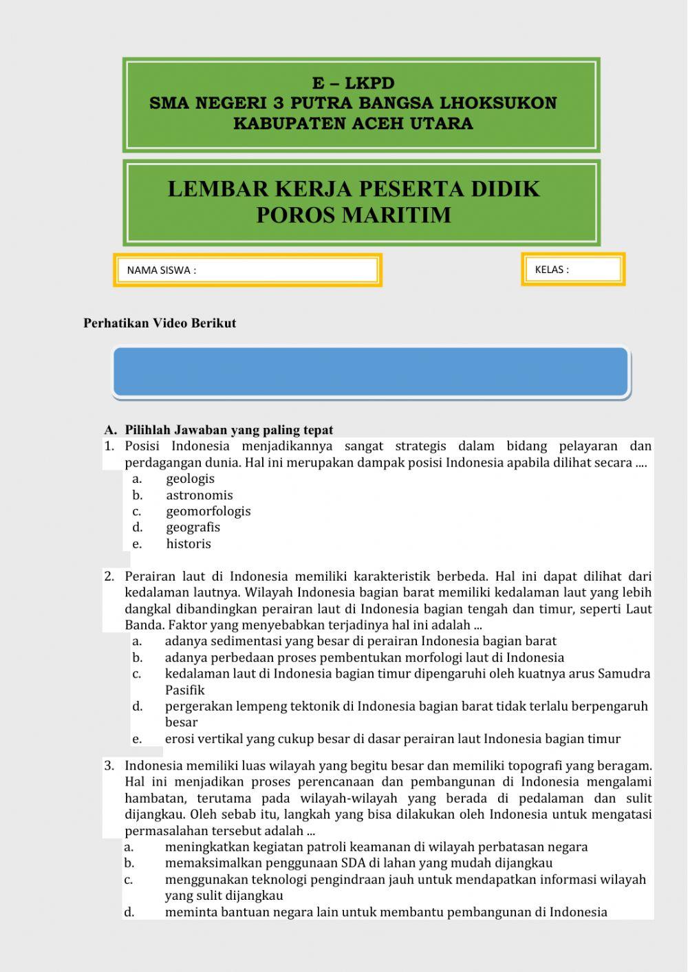 Indonesia Sebagai Poros Maritim Dunia