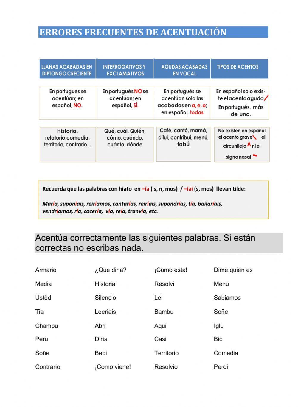 Errores de acentuación de español en lusófonos