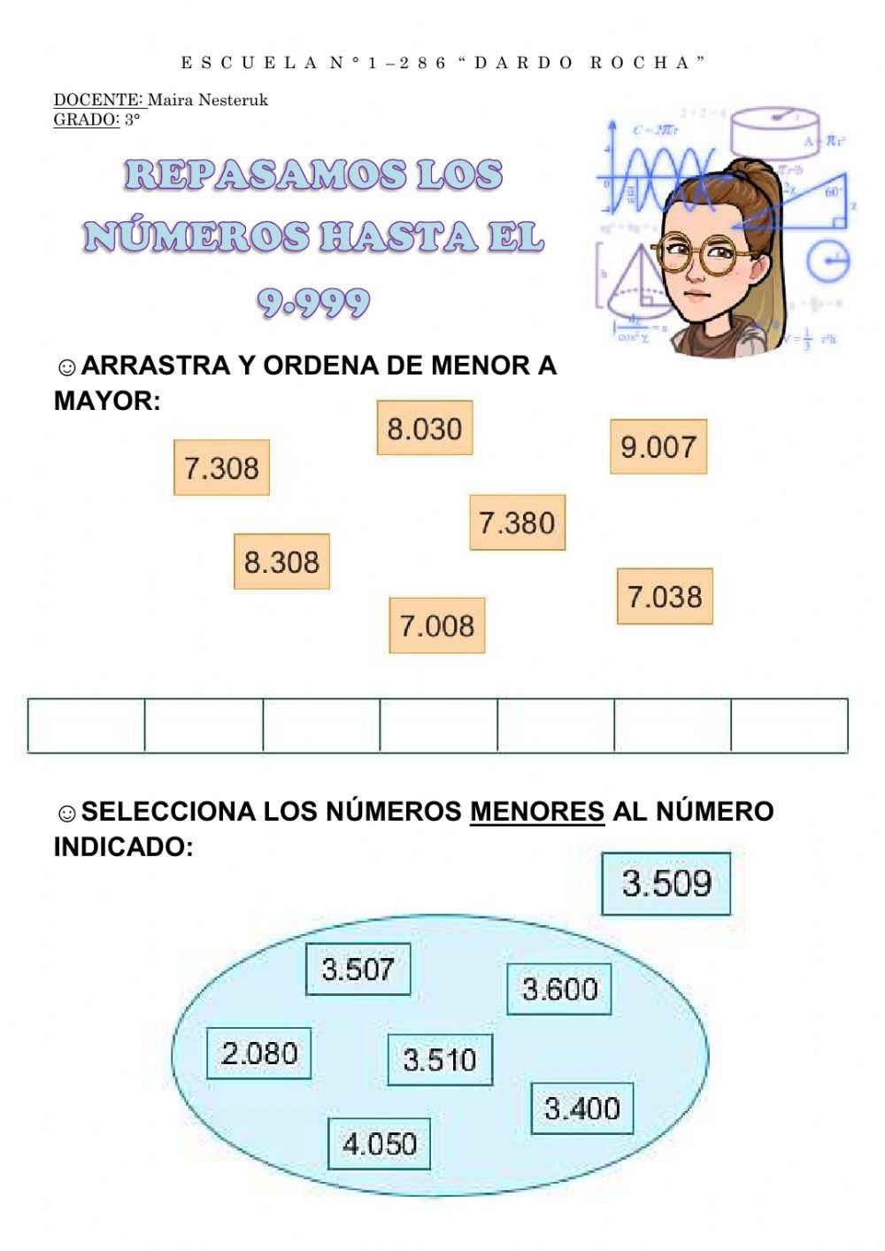 Repaso de números hasta el 9.999