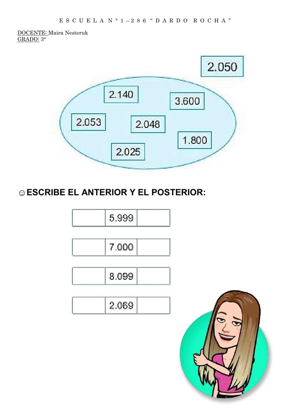 Repaso de números hasta el 9.999