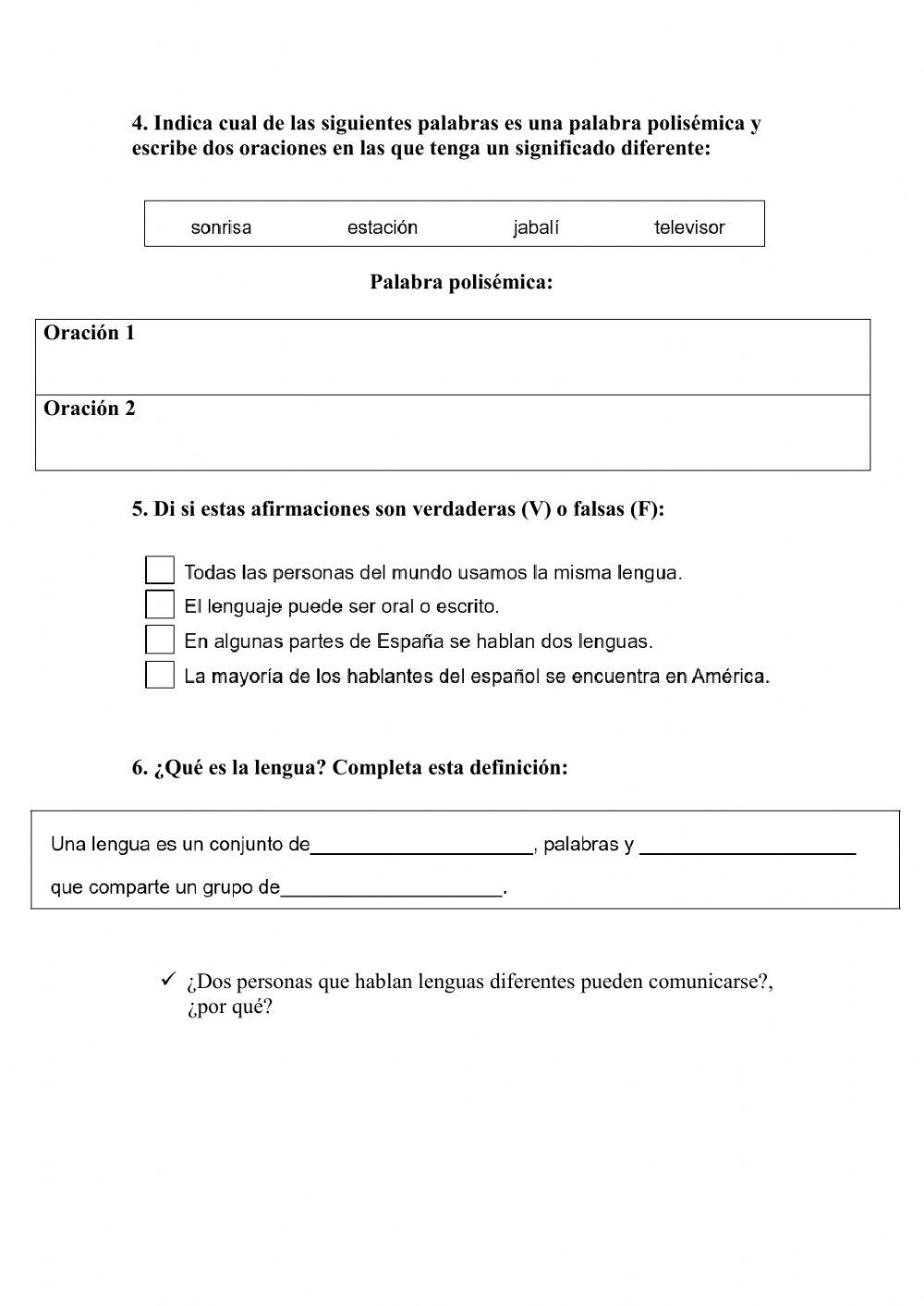 Ficha unidad 2 lengua