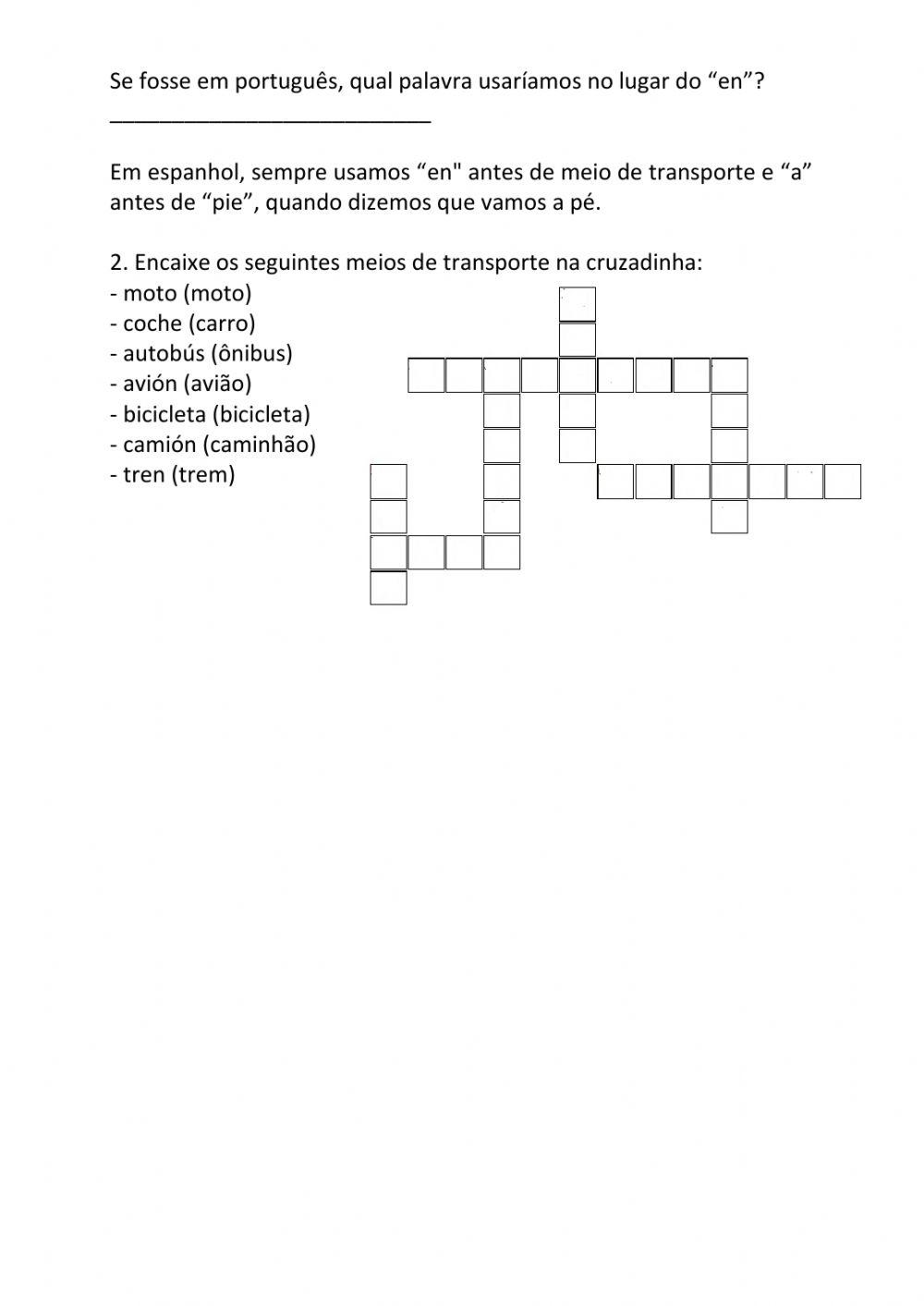 Los medios de transportes