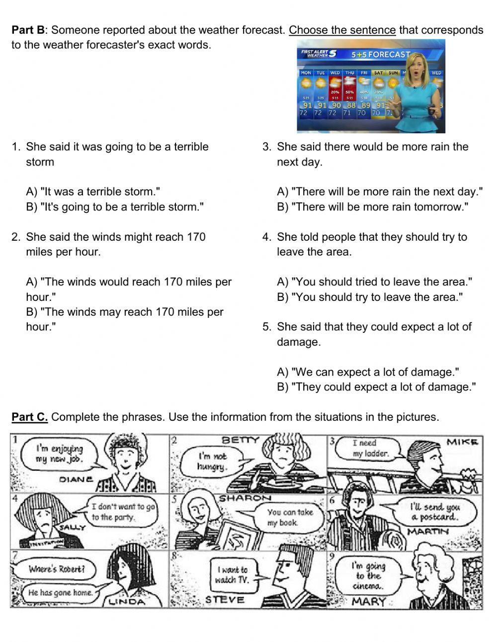 Reported Speech Statements