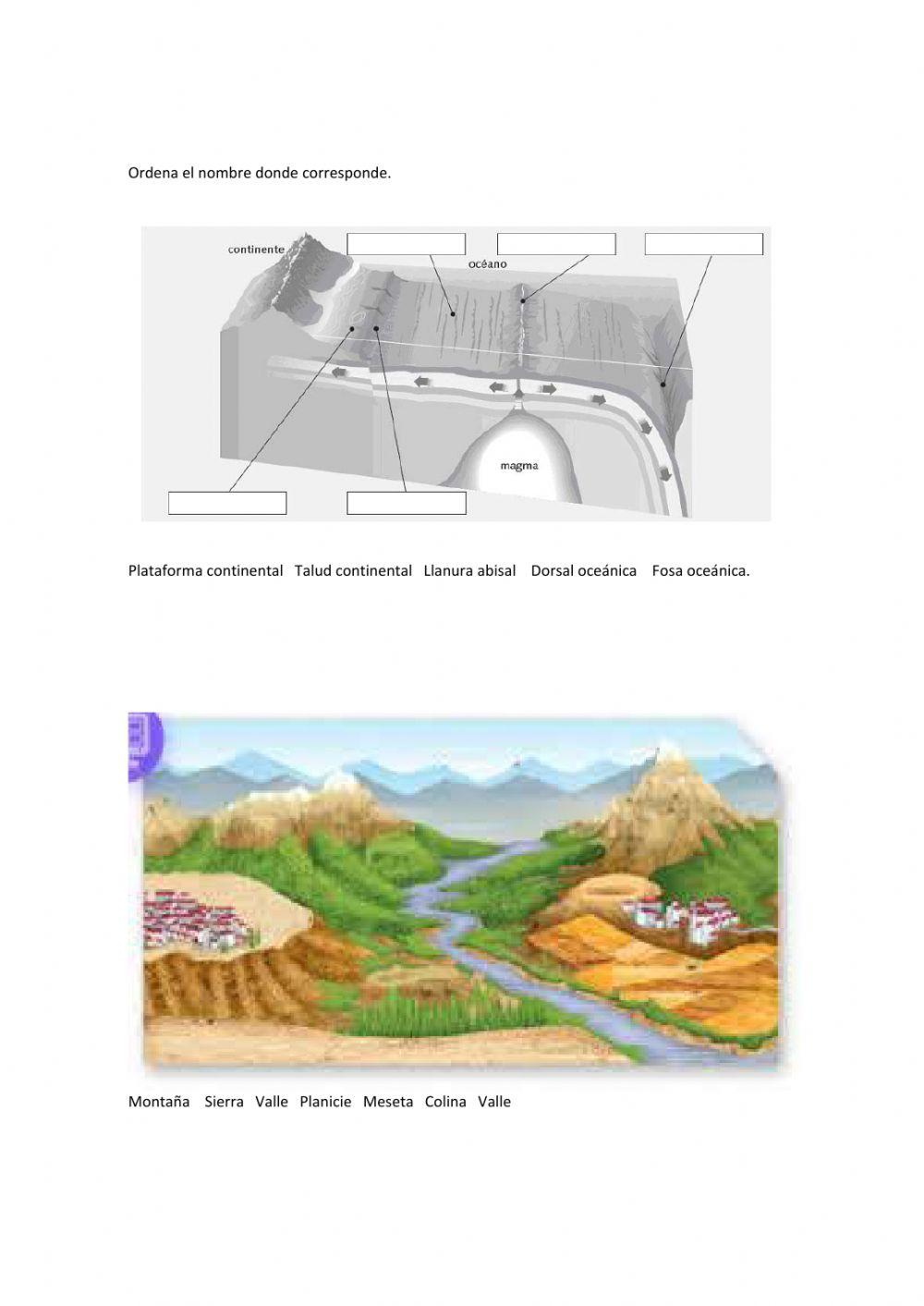 Relieve Oceánico y continental