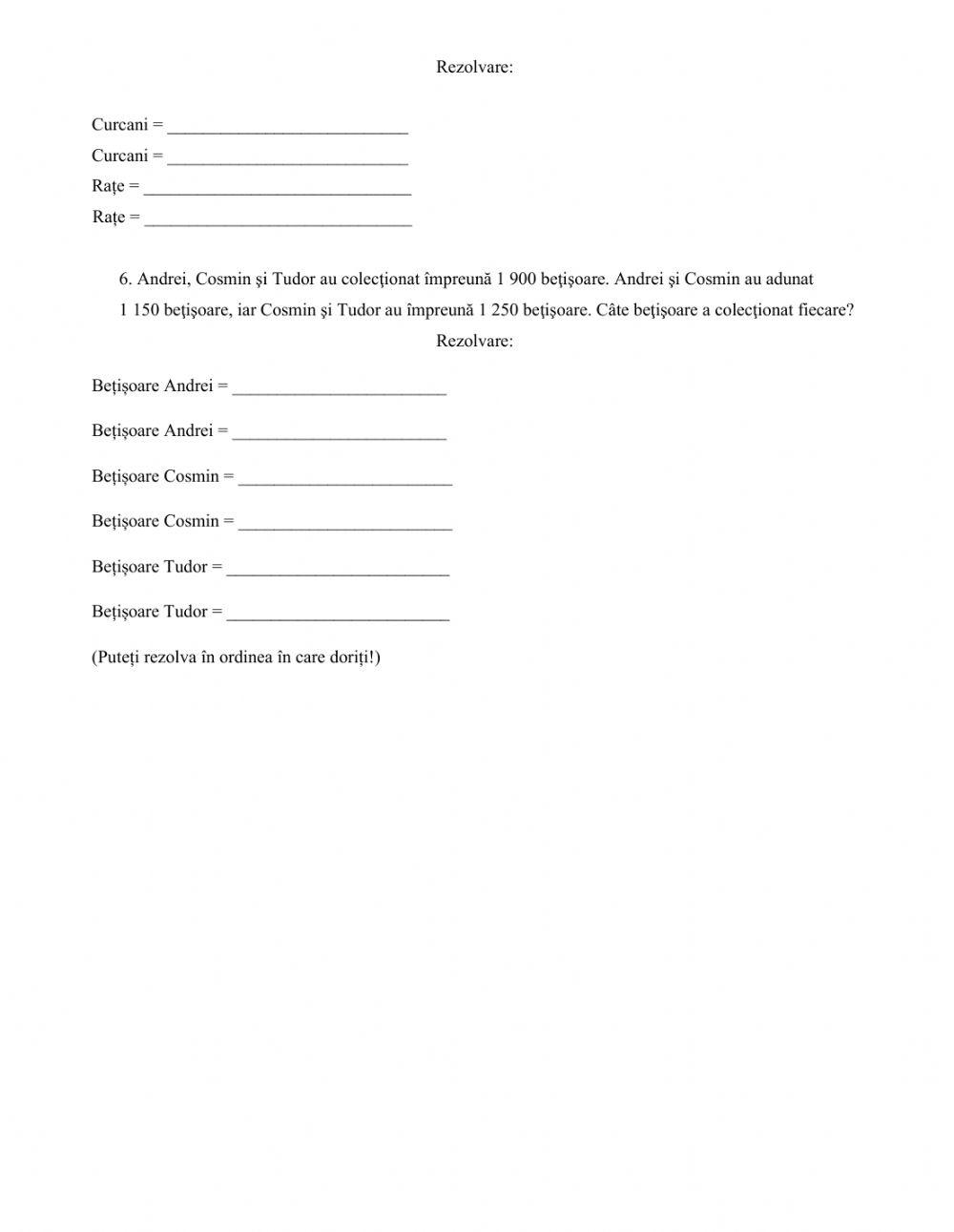 Adunarea si scaderea nr. nat. mai mici decat 1000000