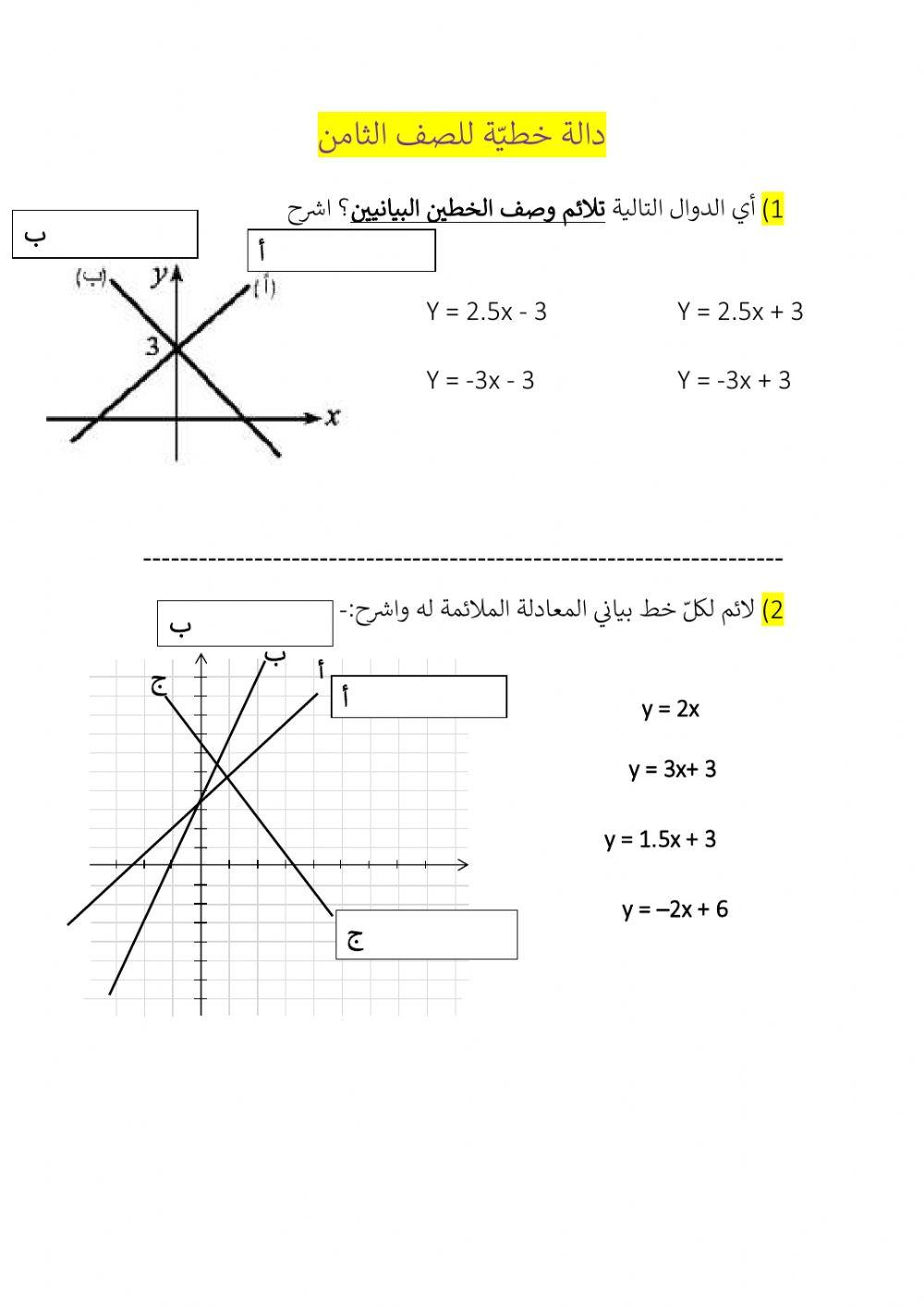 دالة خطية