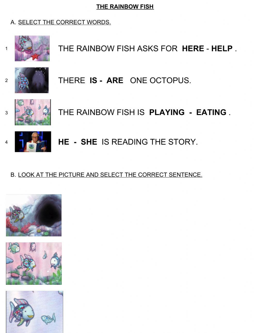 The rainbow fish online exercise | Live Worksheets
