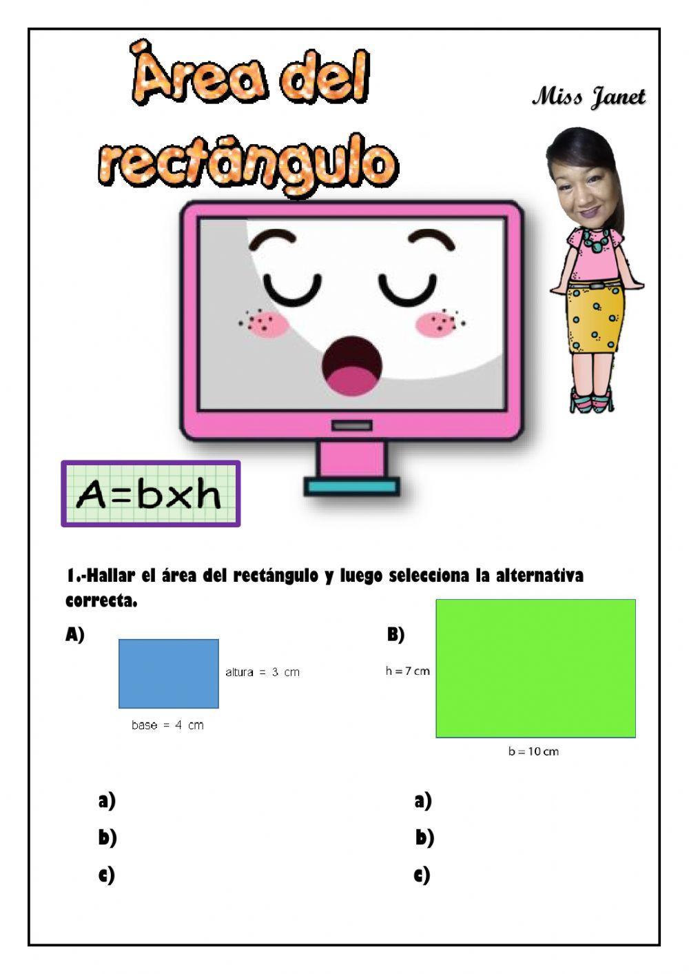 Área del rectángulo