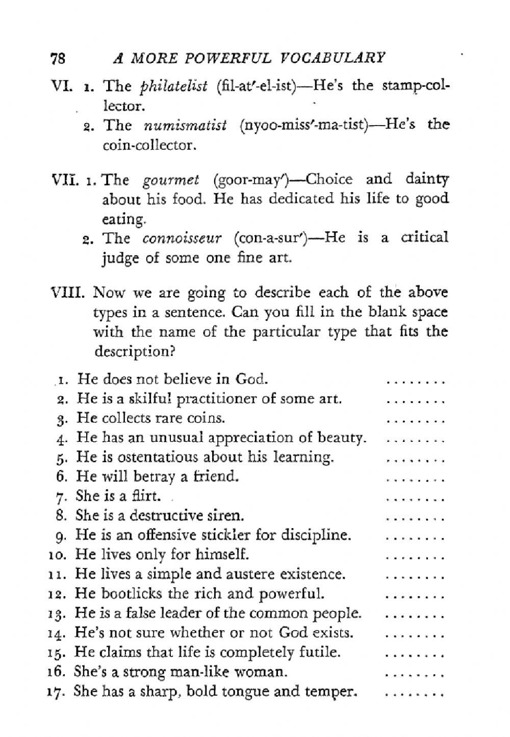 Words about your fellow men