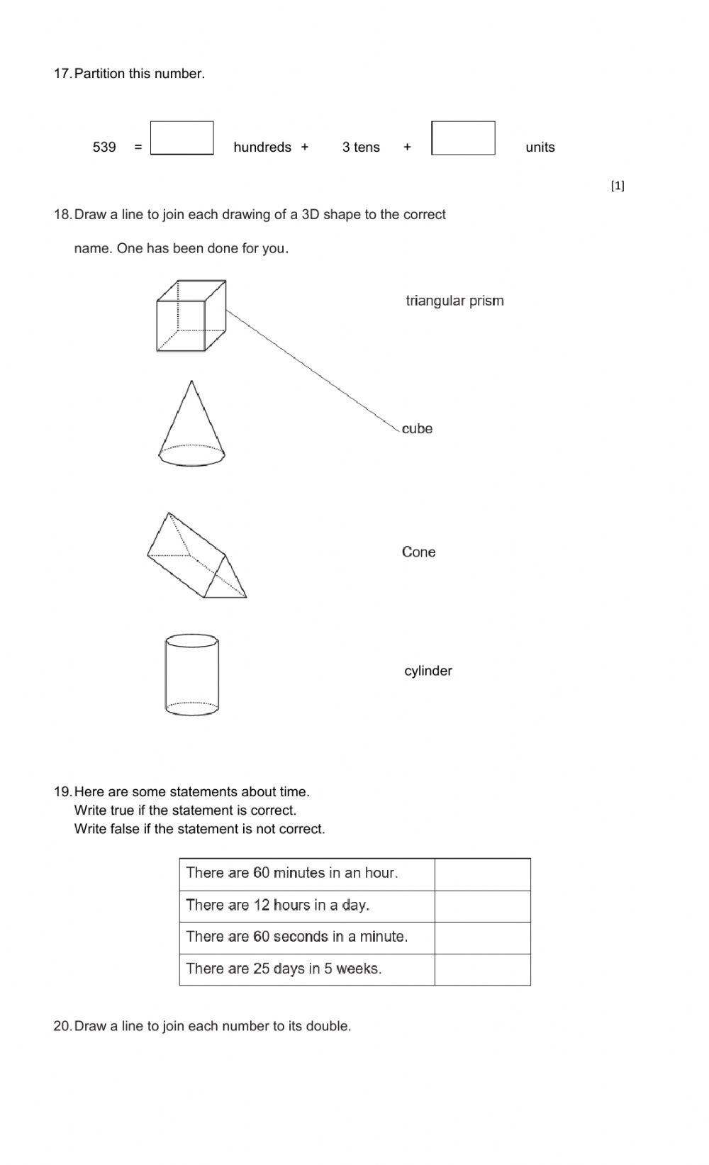 Diagnostic test 2° grade