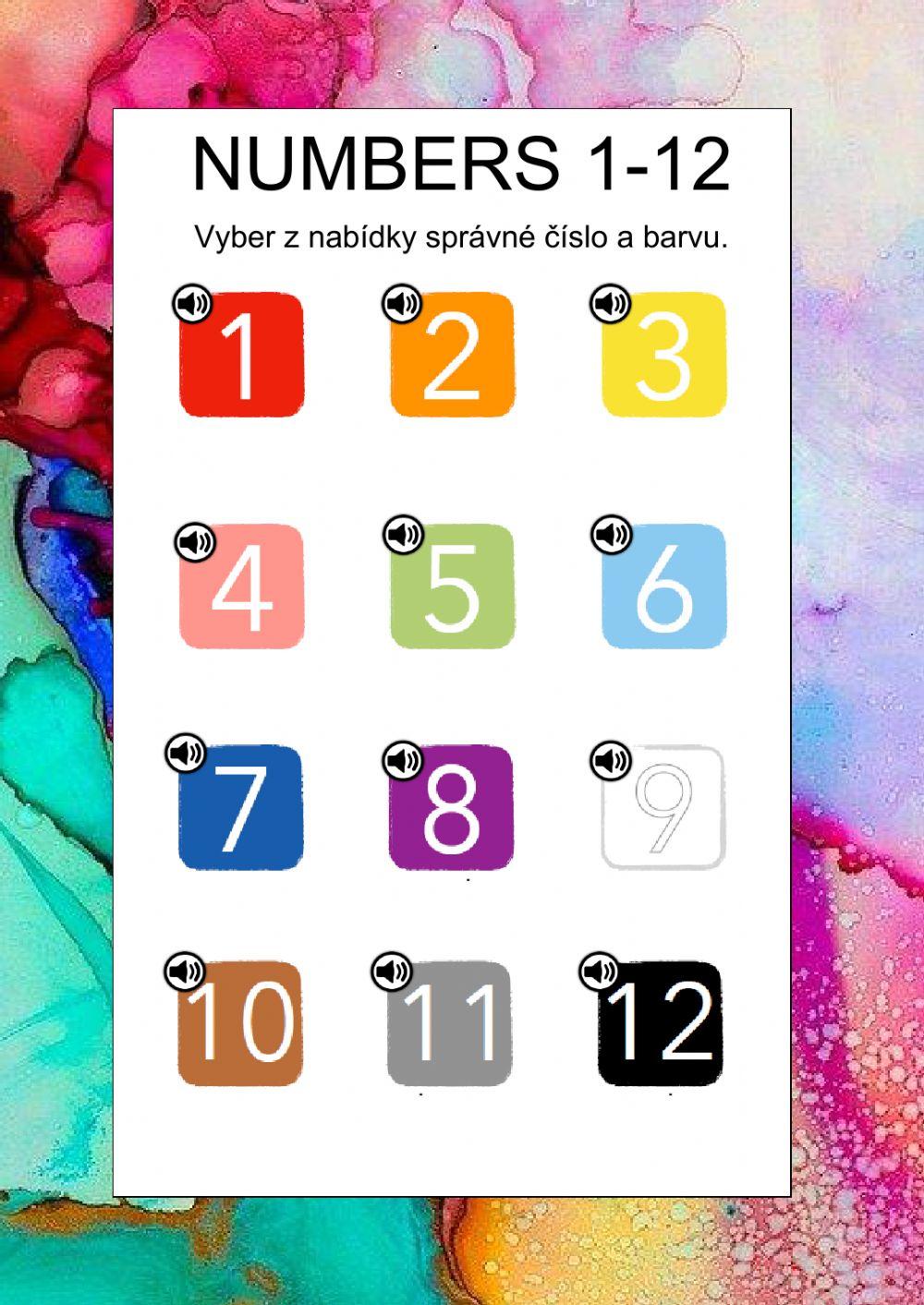 Numbers 1-12 Numbers 1-12