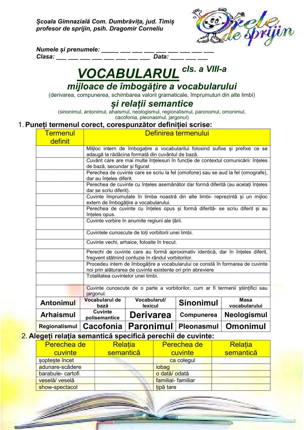 Vocabularul VIII