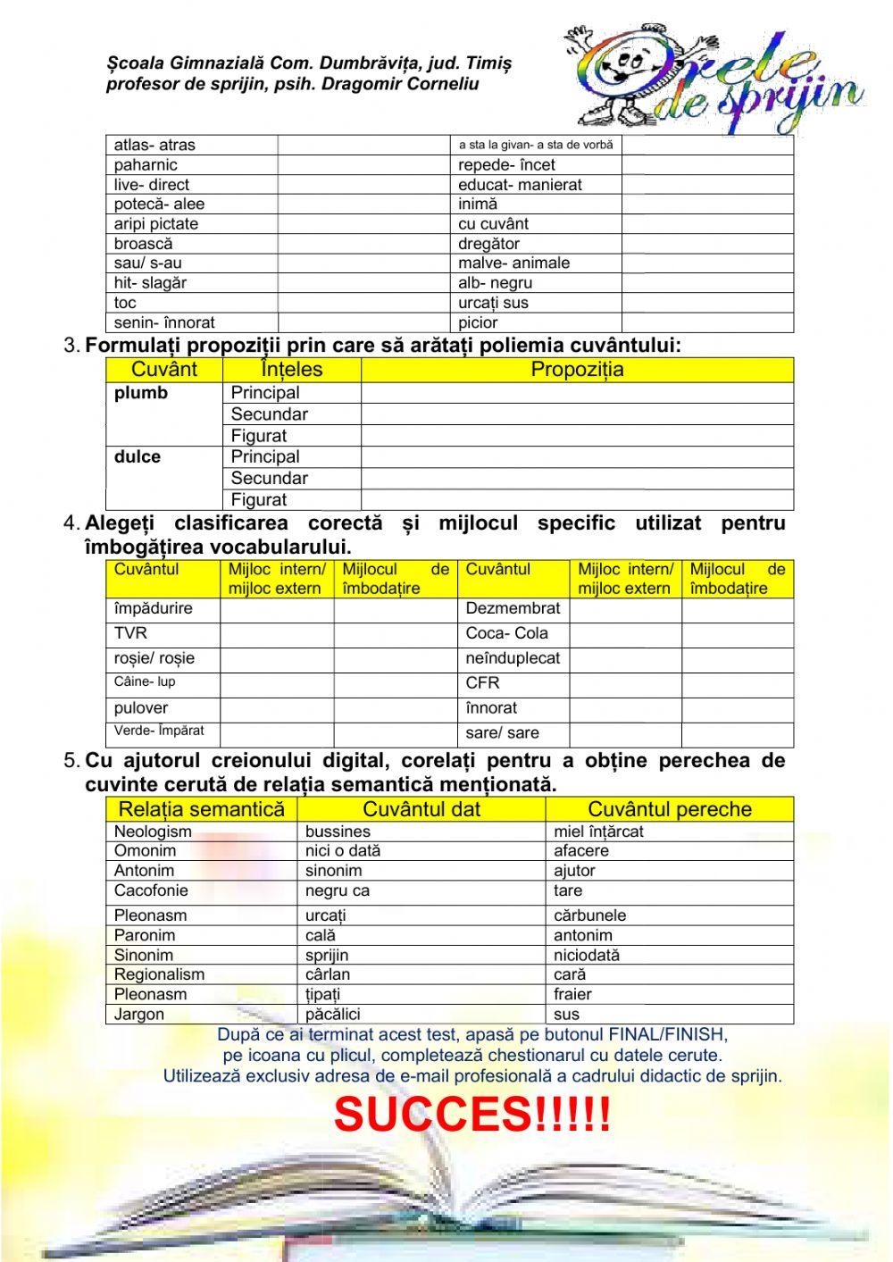 Vocabularul VIII