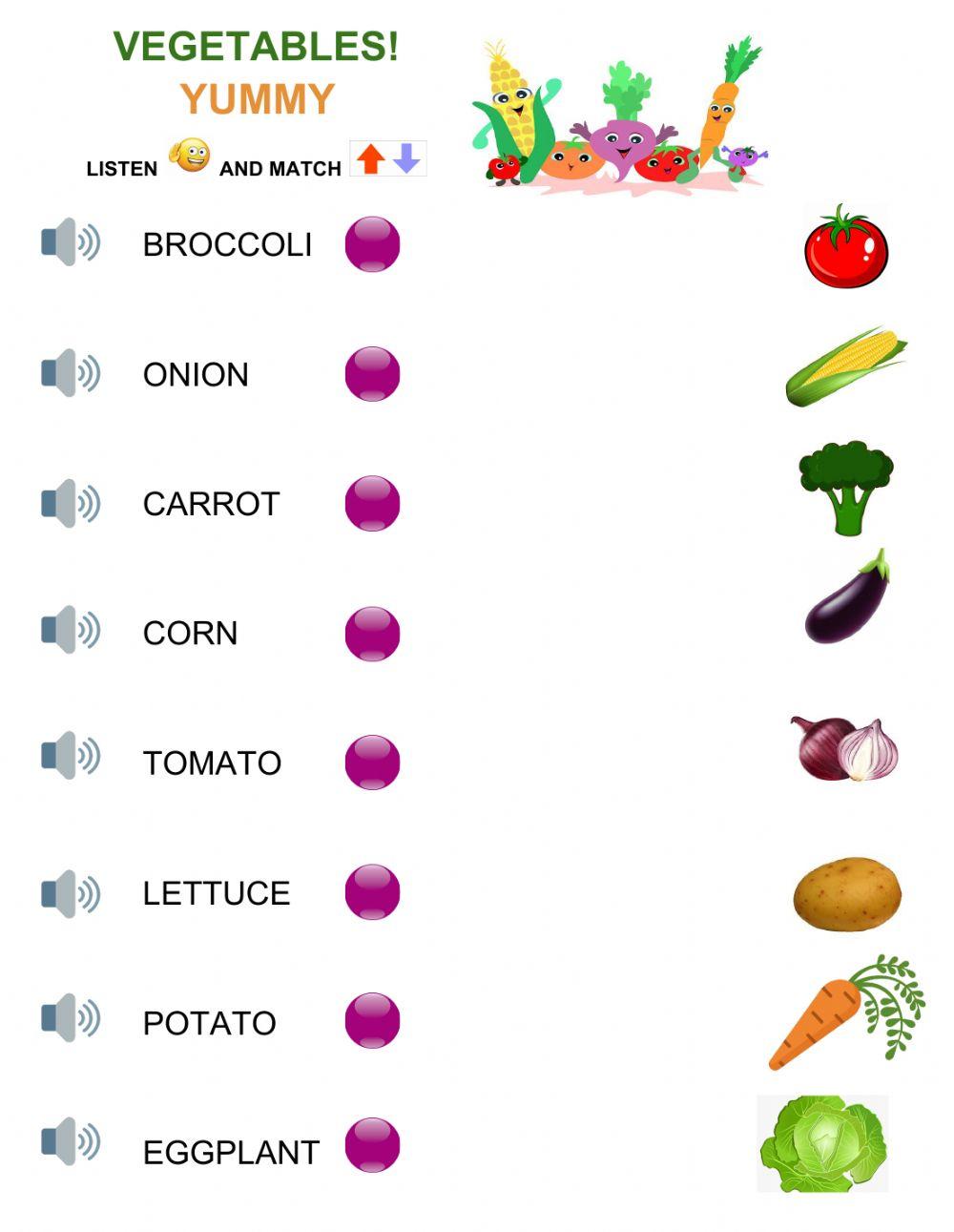 Vegetables - Vocabulary