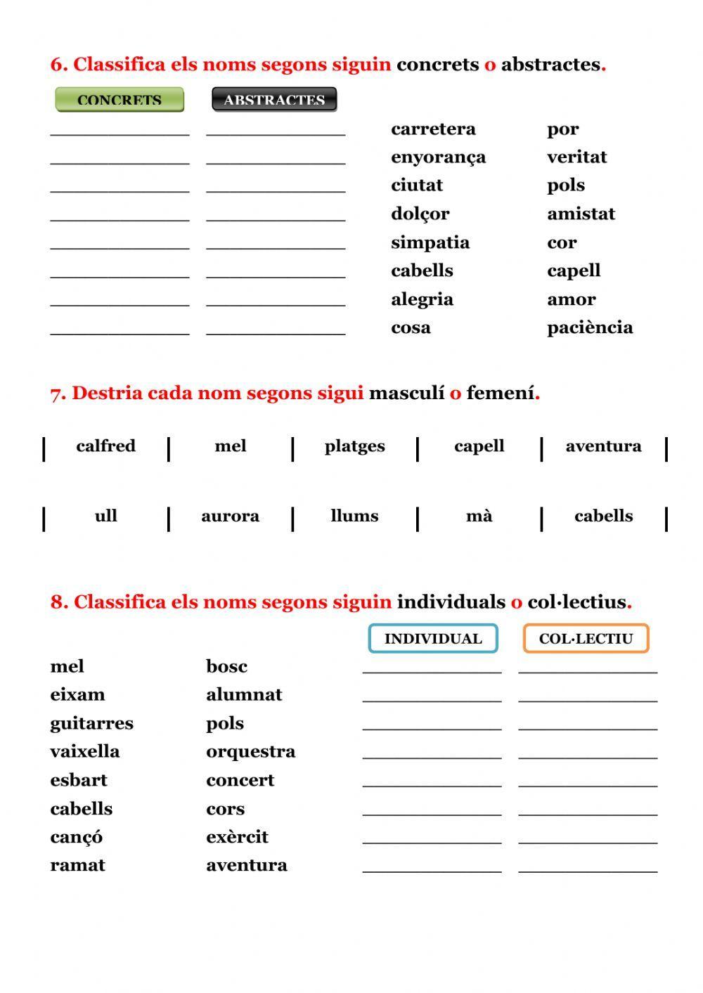Els substantius o noms