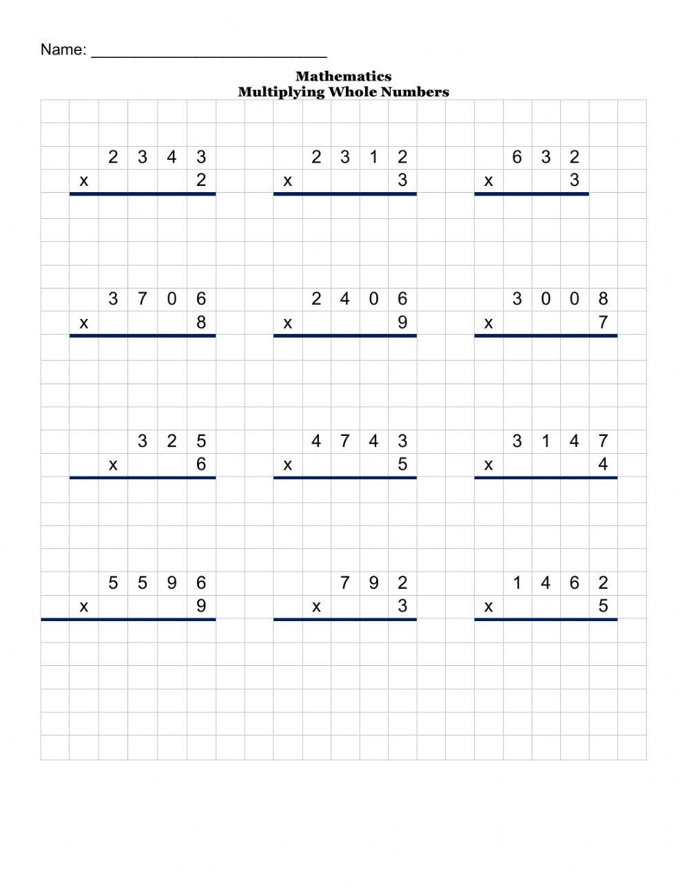 Multiplying Whole Number