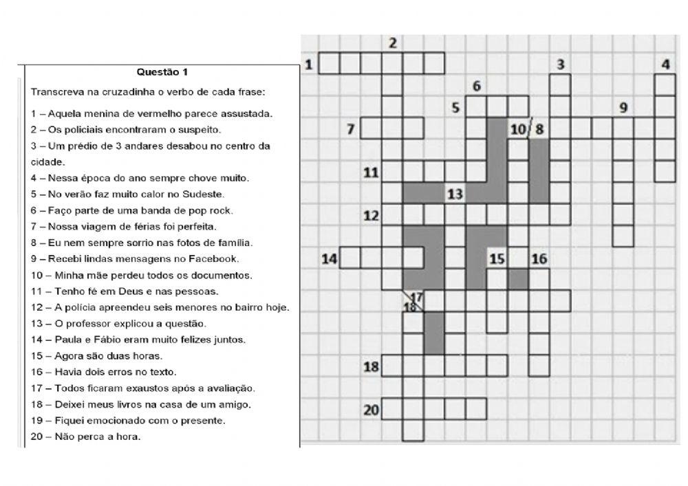 Exercícios com Verbos