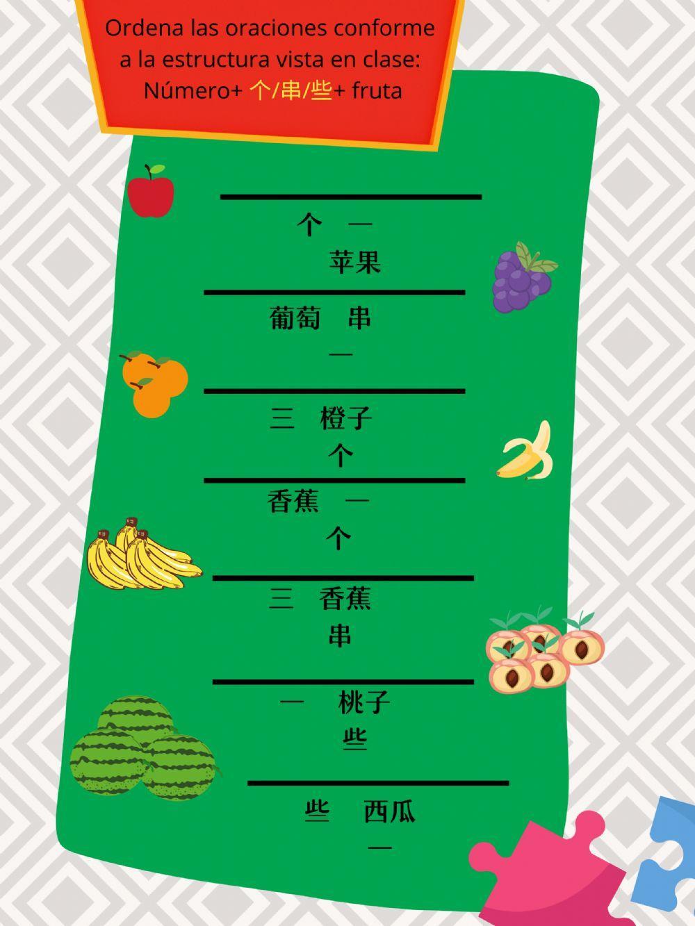 Frutas en chino