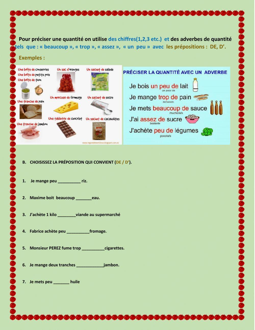 Exprimer une quantité