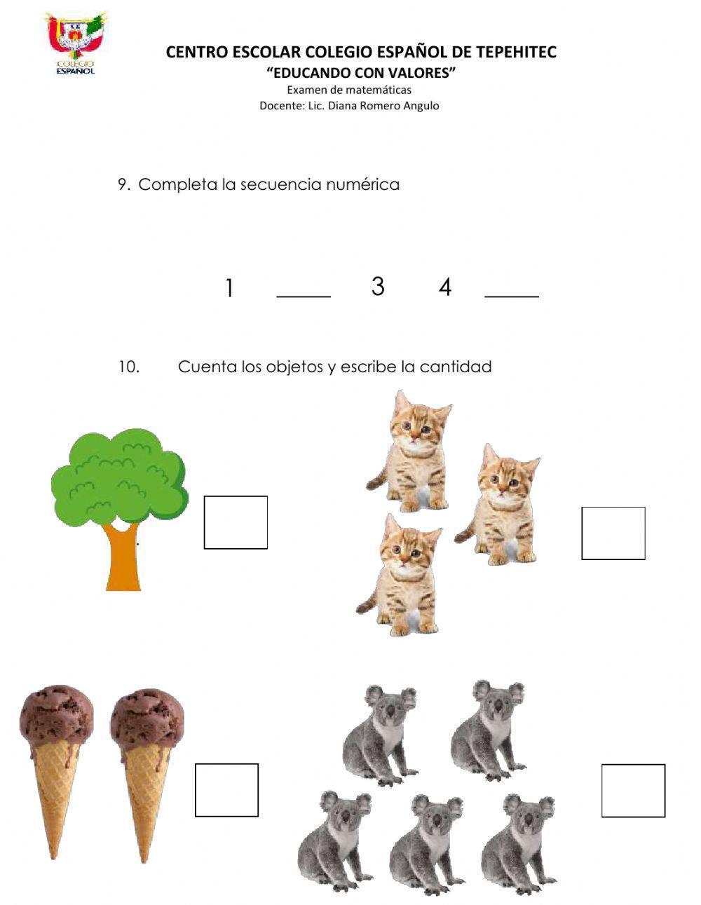 Examen de matematicas