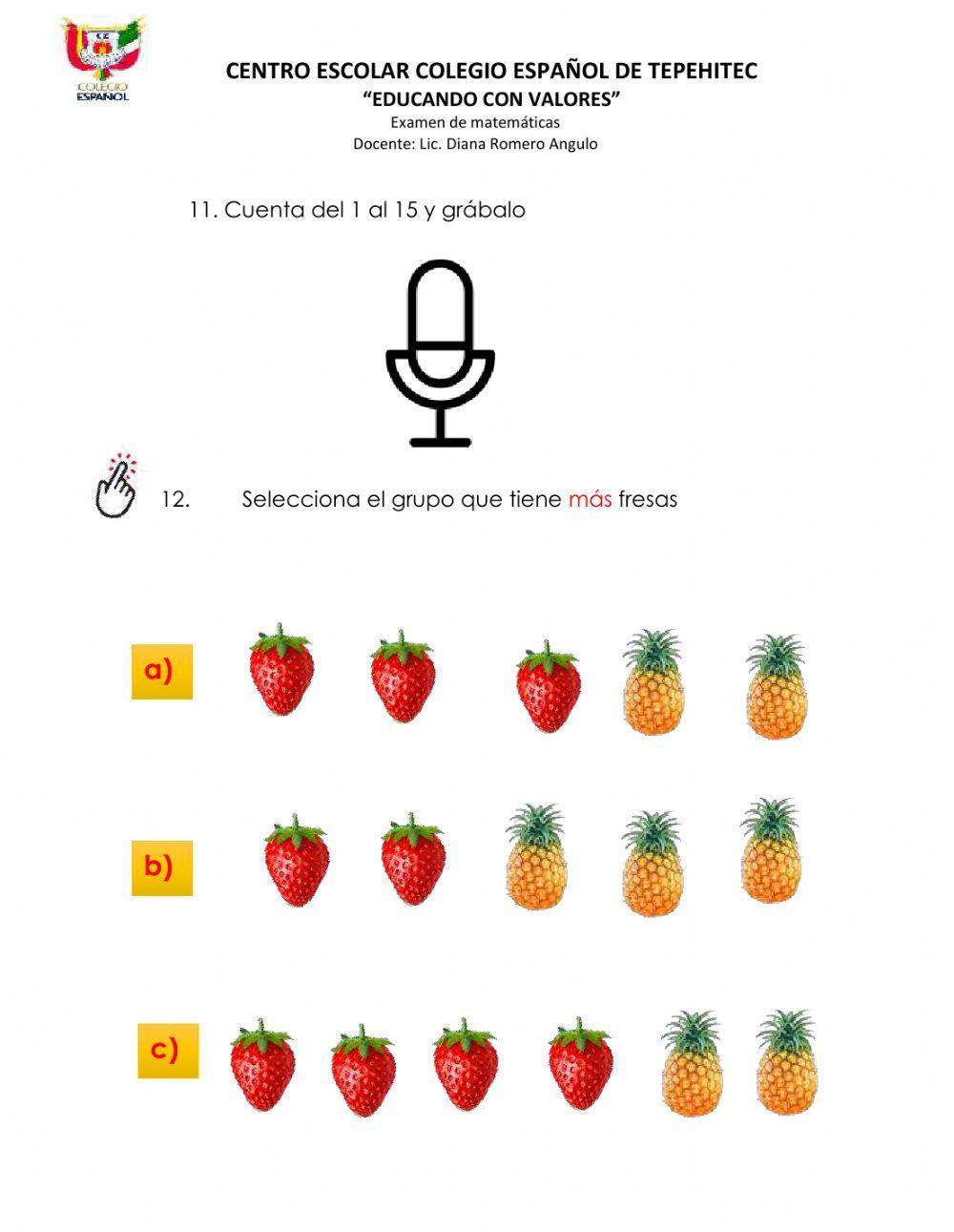 Examen de matematicas