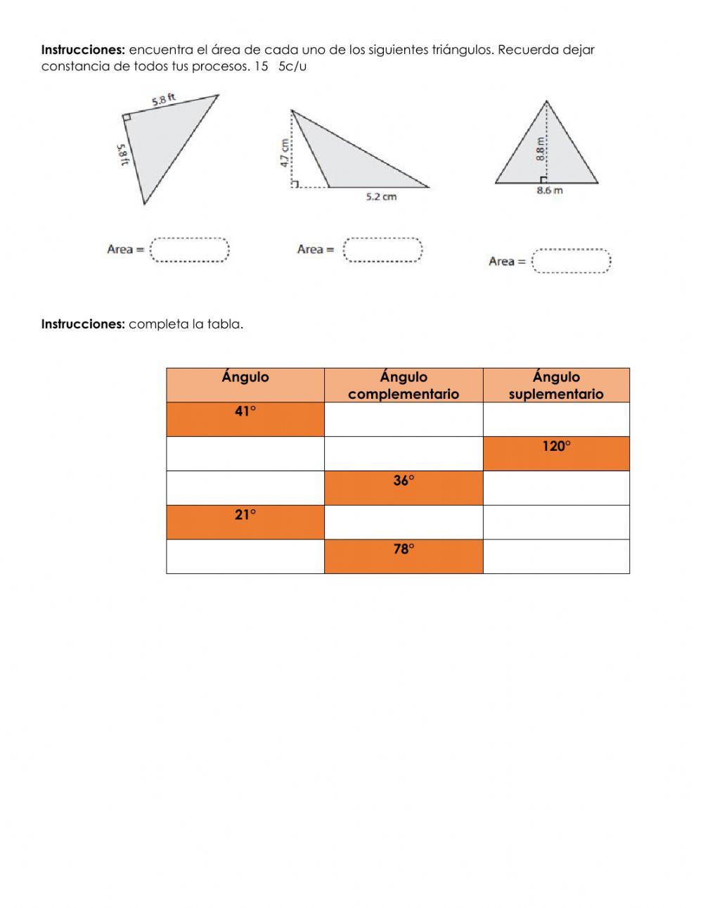 Triángulos y ángulos