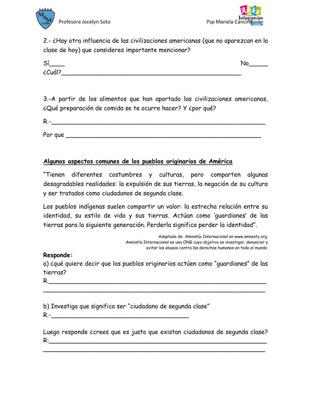 Influencia de las civilizaciones americanas