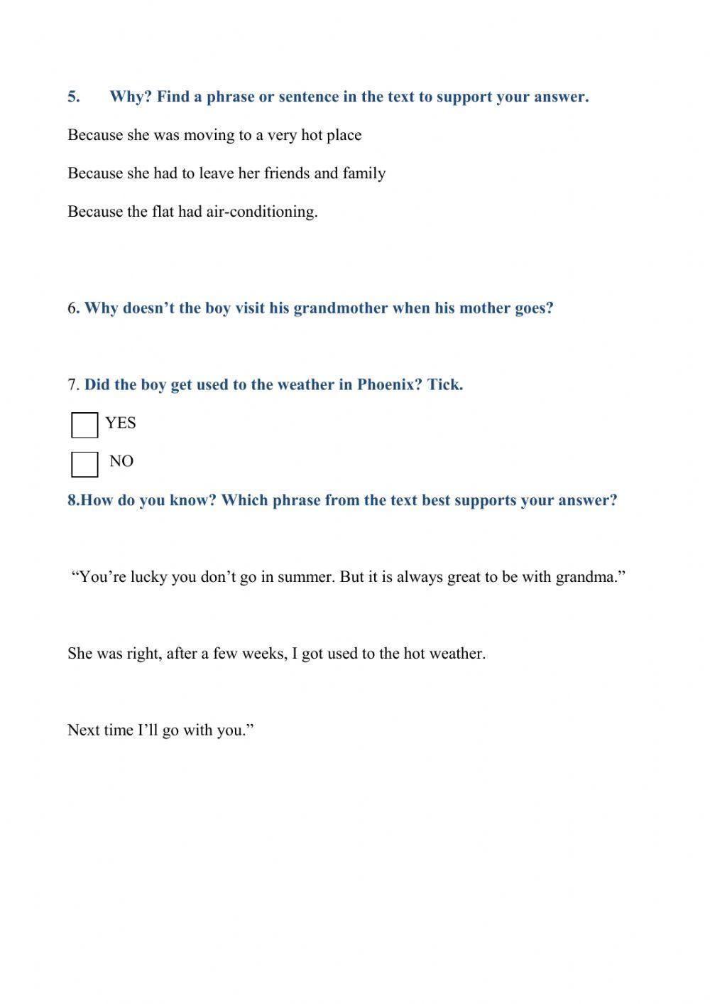 Reading comprehension