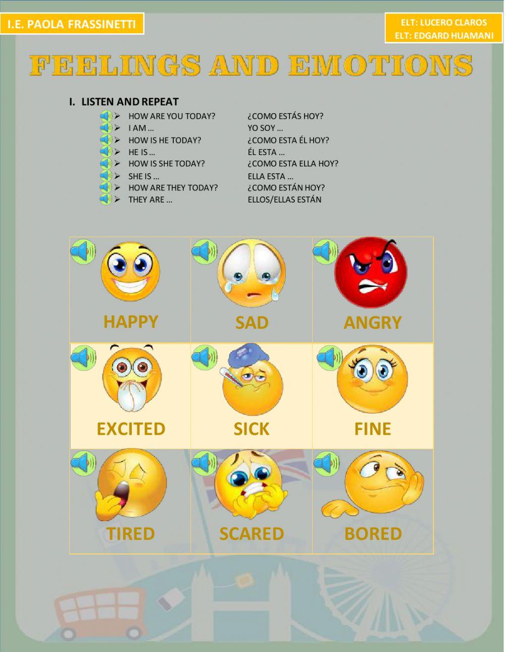 Feelings and emotions